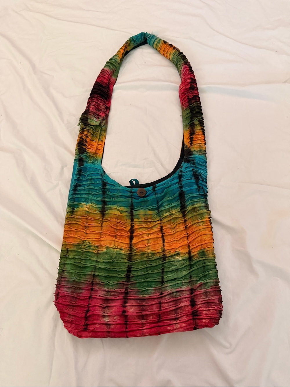Ruffled Tie-Dye Crossbody Bag - Multicolor